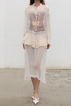 Joyce Bao Fall/Winter 2025 Irregular Lace Windowpane Long-Sleeve Shirt JB-JB01-01007-MIBAI (Off-white)